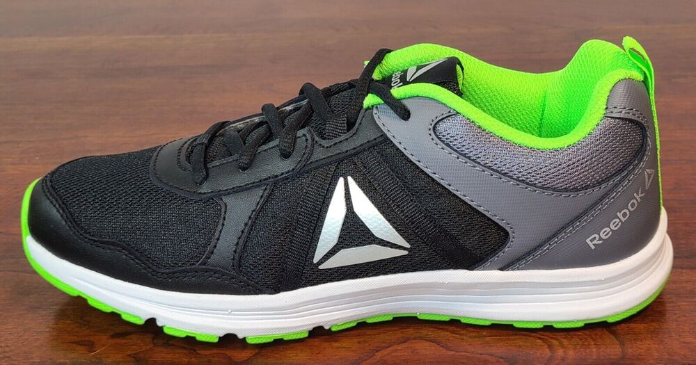 Reebok Almotio 4.0 Kids Running Shoes Size 6.5 Black/Grey/Green/Silver DV8675